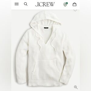 J. Crew White Hooded Sweater